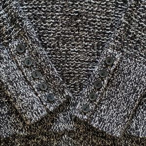 Loft 100% Cotton Crew Neck Sweater w/Button sleeve